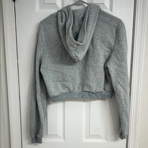 NWOT Girls Grey Crop Hoodie Size 16Y Teen Tween Sweatshirt - Picture 3 of 3